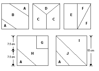 División de cuadrados en papel
